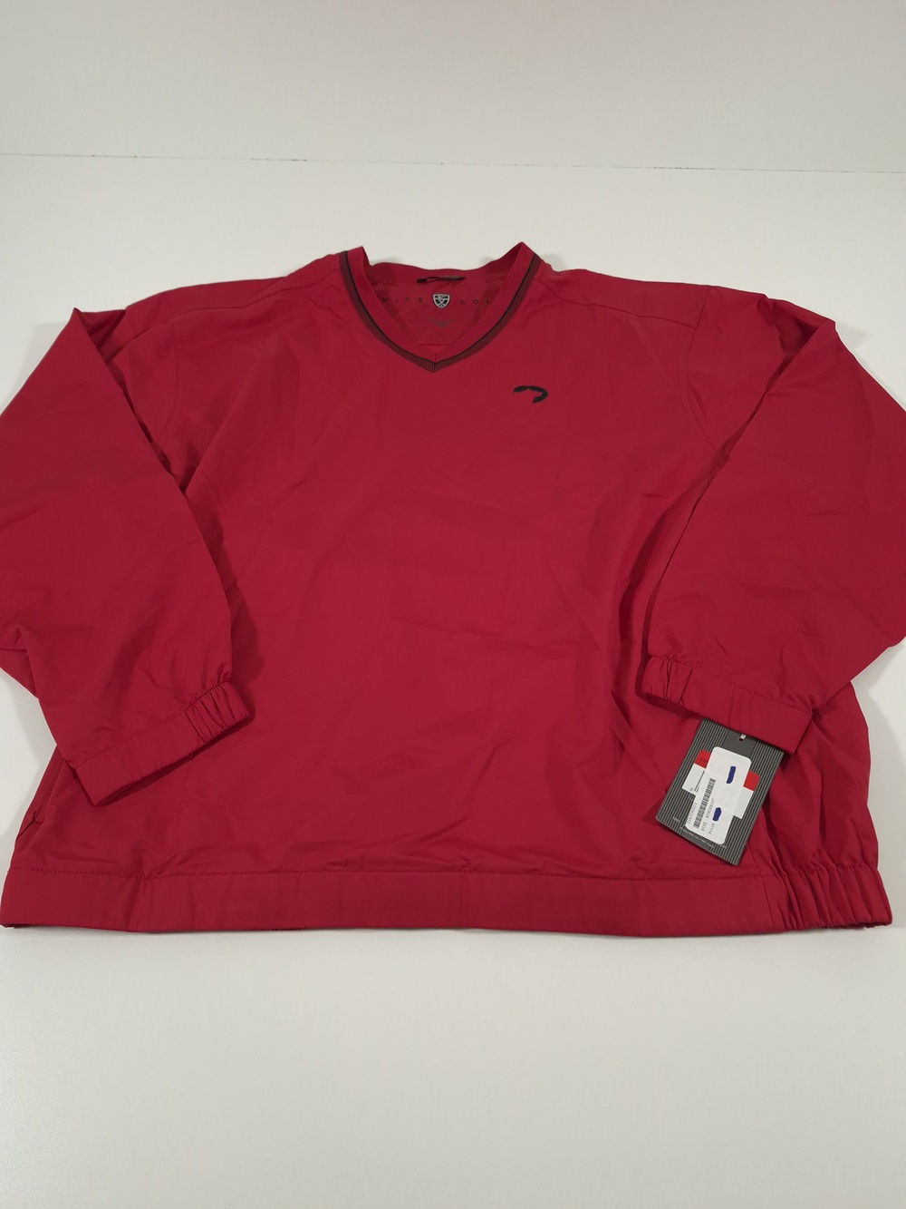 Nike Golf Pullover Jacket Mens L Red V Neck Windshirt Lightweight Golf Wear